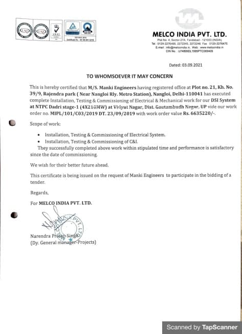 Indian Explosives Ltd. (ORICA Group) Letter